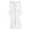 Long White Lightweight Summer Cardigan 2025 Sheer Lace Mesh Crochet Boho Open Front Cover Up Swimsuit Swimwear Bathing Suit