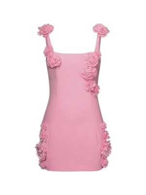 21JV9jzovfL.jpg Women's Elaina Pink Rosette Applique Mini Dress