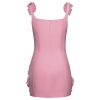 21auGa1jHsL.jpg Women's Elaina Pink Rosette Applique Mini Dress