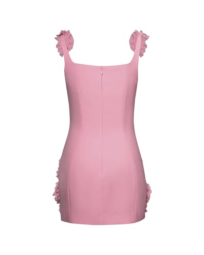 21auGa1jHsL.jpg Women's Elaina Pink Rosette Applique Mini Dress