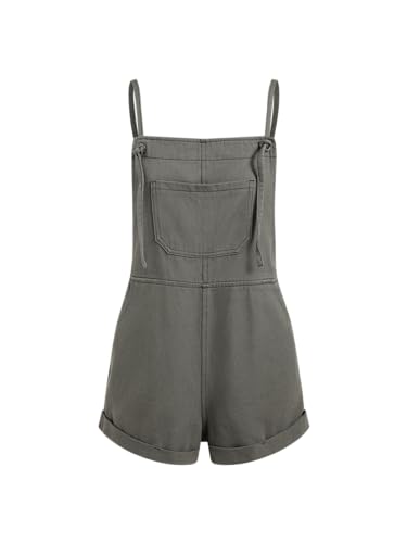Overall Shorts For Women Jean Denim Rompers Adjustable Strap Loose Fit Overalls Summer Casual Outfits with Pockets