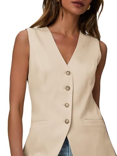 31-byxBe7SL.jpg 2025 Women's Summer Sleeveless Vest Tops - Lightweight Fully Liend V-Neck Casual Trendy Work Jacket With Pockets