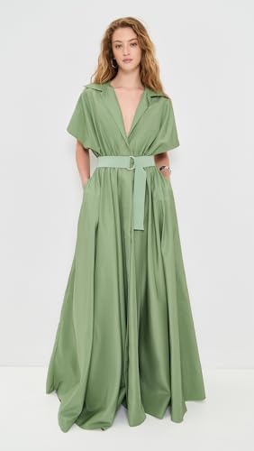 Women's Belted Flared Maxi Dress