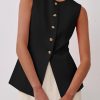 312cjnBpQJL.jpg Blazer Vest for Women Trendy 2025 Dressy Business Casual Summer Button Down Sleeveless Work Suit Waistcoat Tops