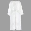 Long White Lightweight Summer Cardigan 2025 Sheer Lace Mesh Crochet Boho Open Front Cover Up Swimsuit Swimwear Bathing Suit