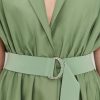 Women's Belted Flared Maxi Dress