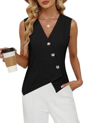 315wMtwB1JL.jpg Womens Summer Tops Dressy Casual Tank Tops Business Casual Outfits Sleeveless Lightweight Work Blazers