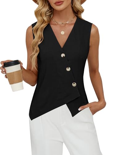 315wMtwB1JL.jpg Womens Summer Tops Dressy Casual Tank Tops Business Casual Outfits Sleeveless Lightweight Work Blazers