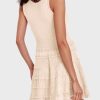 Womens Summer Mini Dresses Casual Crewneck Knitted Crochet Hem Flowy Tank Sundress