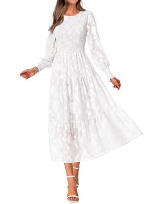 Wedding Guest Dresses for Women Fall Fashion 2025 Casual Long Sleeve Floral Maxi Boho Homecoming Dress