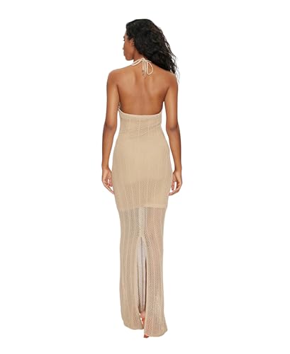 316DnpehOKL.jpg Women's Sophie Halter Maxi Sweater Dress (Safari Tan, Large)