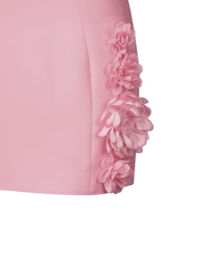 318plbeoKYL.jpg Women's Elaina Pink Rosette Applique Mini Dress