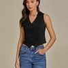 Vest Tops for Women Trendy Fashion Casual Summer Cropped Dressy Suit Vest Button Up Sleeveless Waistcoat Vests