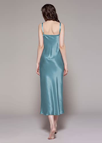 Silk Nightgown for Women Mulberry Silk Maxi Fitted Dress Long Flowy for Spring Summer