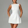 Women's Backless Vest Basic Dress Sexy Slim Short Dress Sleeveless Open Back Mini Dresses