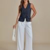 31FwN5kH1L.jpg Linen Vest for Women Trendy Sleeveless Tie Front Tops Summer Casual Top Waistcoat Suit Vests with Pockets