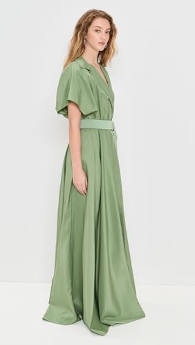 Women's Belted Flared Maxi Dress