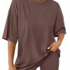 Womens 2 Piece Sets Summer Outfits 2025 Two Piece Lounge Set Matching Clothing Oversized Tshirts Biker Short Fashion
