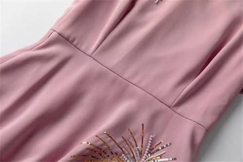 31KZKP8bVUL.jpg Women Summer Short Sleeve Beading Red Special Party Designer Long Maxi Dress