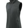 Women's Lightweight Vest Softshell Sleeveless Jacket Windproof Stand Collar with Zipper Pockets Running Hiking Golf