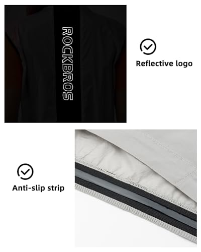 Cycling Vest for Men Women Windbreaker Breathable Bike Vest Sleeveless Lightweight with Back Pockets Silver