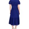 Women's Puff Sleeve V-Neck Tiered Maxi Dress