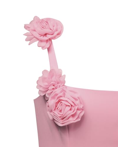 31PUF51CTwL.jpg Women's Elaina Pink Rosette Applique Mini Dress