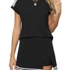 Women Summer Two Piece Outfits Sweatsuits 2025 Casual Lounge Skirt Shorts Matching Sets Trendy Short Sleeve Clothing
