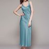 Silk Nightgown for Women Mulberry Silk Maxi Fitted Dress Long Flowy for Spring Summer