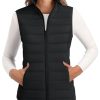 31U-GnSJbfL.jpg Women's Puffer Vest Lightweight Stand Collar Zip 4 Pockets Puffy Vests Sleeveless Quilted Padded Outerwear