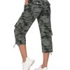 Women's Cargo Capris Hiking Pants Lightweight Quick Dry Outdoor Athletic Travel Casual Loose Comfy Cute Pockets