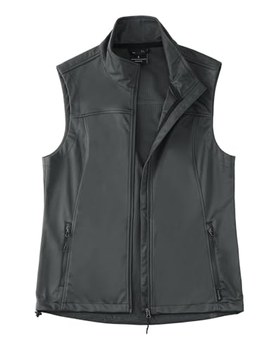 Women's Lightweight Vest Softshell Sleeveless Jacket Windproof Stand Collar with Zipper Pockets Running Hiking Golf