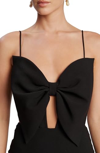 31WhGb-aGvL.jpg Paula Bow Maxi Dress for Women ??Black Elegant Maxi Length, Statement Bow, Adjustable Straps, Open Back