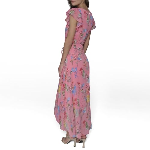 31YUd1xGy6L.jpg Women's Ruffle Sleeved Midi Printed High Low Dress