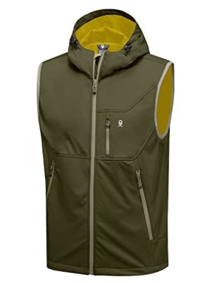 Men's Lightweight Softshell Vest Windproof Sleeveless Jacket for Travel Hiking Running Golf