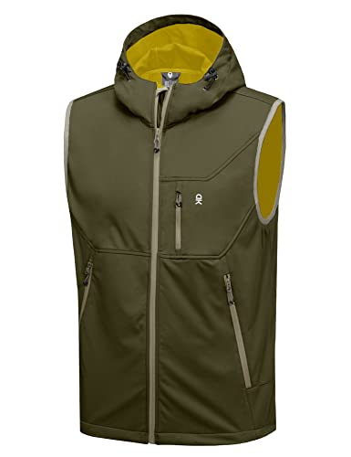 Men's Lightweight Softshell Vest Windproof Sleeveless Jacket for Travel Hiking Running Golf