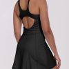 Womens Tennis Dress Built in Shorts Square Neck Sleeveless Workout Athletic Mini Skort Dress Golf Summer Outfits