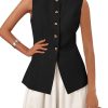31cbnC937fL.jpg Blazer Vest for Women Trendy 2025 Dressy Business Casual Summer Button Down Sleeveless Work Suit Waistcoat Tops