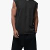 Men's Black Sleeveless Washed Casual Vest Lightweight Muscle Tee for Streetwear Summer OutfitsTank Top
