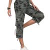Women's Cargo Capris Hiking Pants Lightweight Quick Dry Outdoor Athletic Travel Casual Loose Comfy Cute Pockets