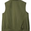 Womens Vests 2025 Fall Outerwear Button-Down Lapel Collar Elastic Hem Sleeveless Jacket Cargo Vest