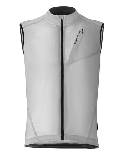 Cycling Vest for Men Women Windbreaker Breathable Bike Vest Sleeveless Lightweight with Back Pockets Silver