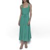 Women's Sleeveless Scoop Neck Rope Belt A-line Maxi Dress