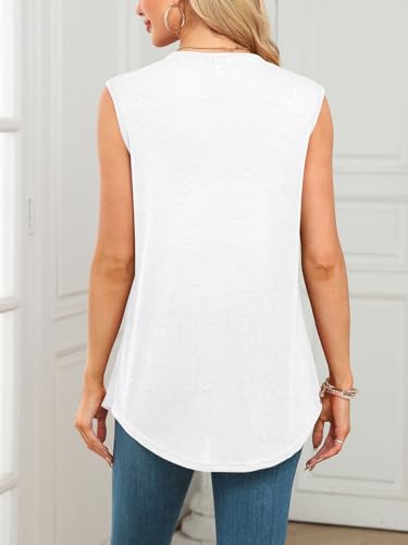 31n51yAMc6L.jpg Summer Vest for Women Lightweight Fashion Casual Soft Knit Sleeveless Cardigan Curved Hem with Cozy Pockets (S-3XL)