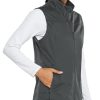 Women's Lightweight Vest Softshell Sleeveless Jacket Windproof Stand Collar with Zipper Pockets Running Hiking Golf