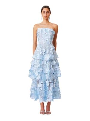 Women's Dress Summer Loose Floral Strapless Maxi Long Dress for Woman