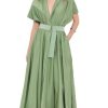 Women's Belted Flared Maxi Dress