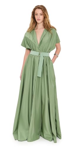 Women's Belted Flared Maxi Dress