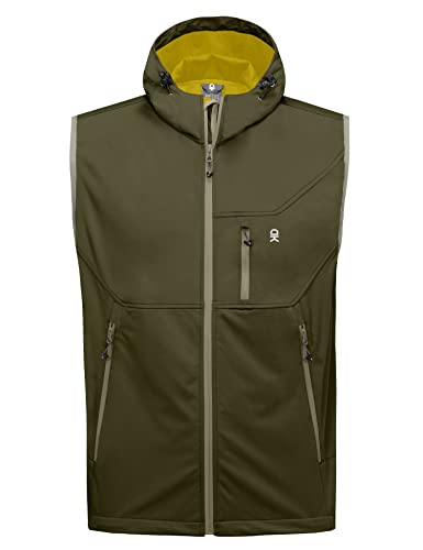 Men's Lightweight Softshell Vest Windproof Sleeveless Jacket for Travel Hiking Running Golf