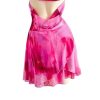 31rT3vPdVUL.jpg Women's Tie Dye Mesh Halter Mini Dress Deep V Neck Draped Backless Sleeveless Vacation Summer Dresses